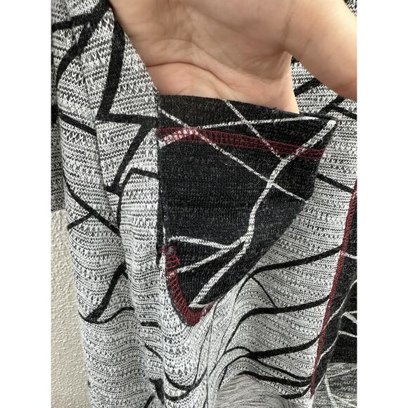 Artex Fashions Womens Dress Size Medium Long Sleeve Black Gray Abstract - Picture 4 of 12